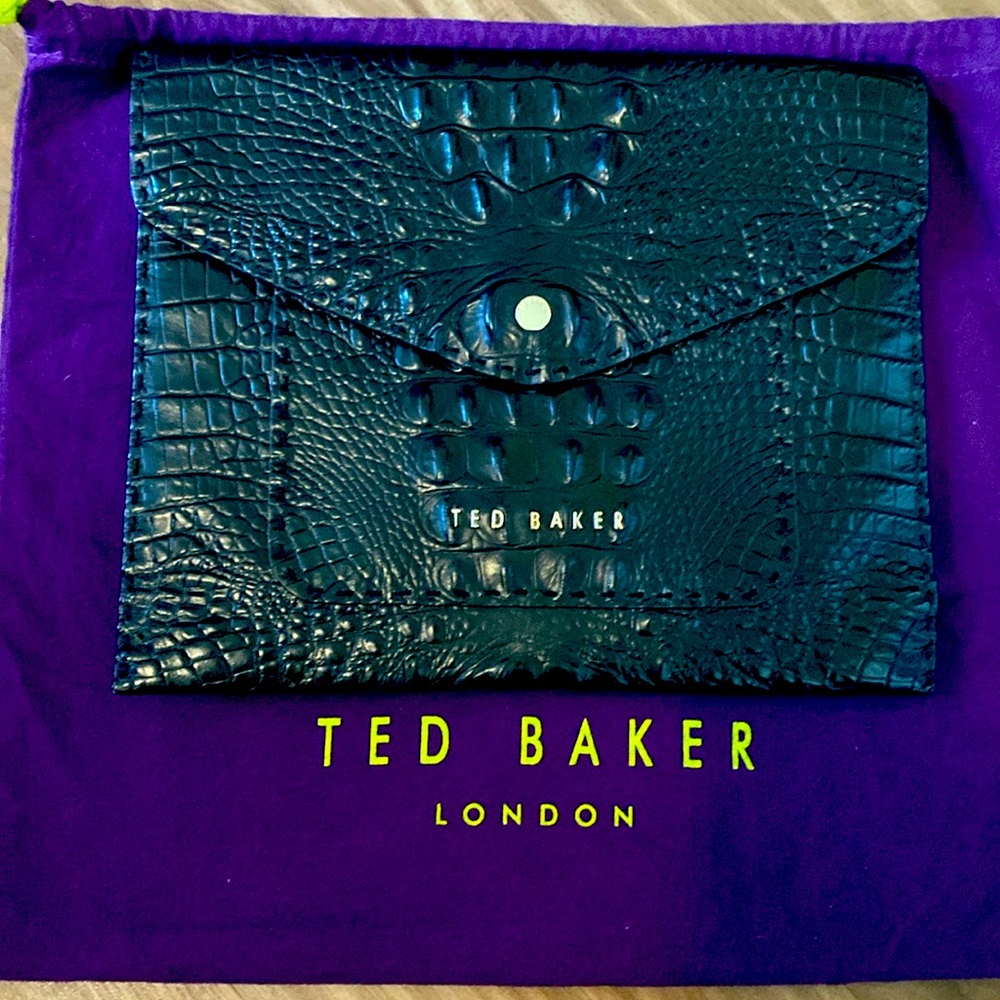 Pre❤️ Ted Baker Crocodile Leather Black Clutch